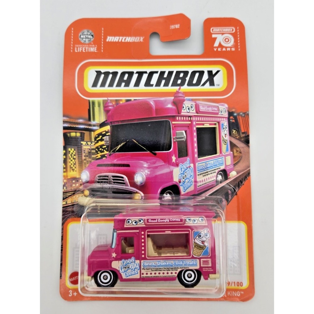 Ice Cream King 59/100 Matchbox 2023 HKW92 Pink Good Googly Cones Damaged Plastic